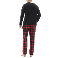 SaneShoppe - Men's Cozy Thermal Fleece Lounge Set with Check Flannel Pant