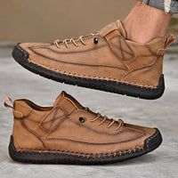 SaneShoppe - Men's Handmade Casual Shoes Low - Top Fashionable Comfortable All - Season Large Size Men's Footwear