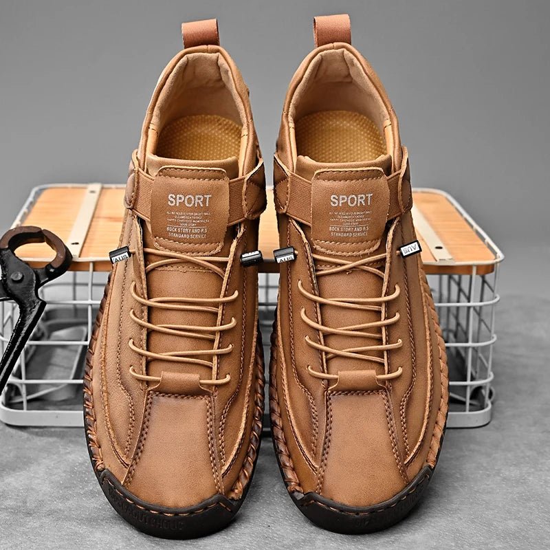 SaneShoppe - Men's Handmade Casual Shoes Low - Top Fashionable Comfortable All - Season Large Size Men's Footwear