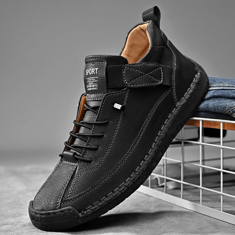 SaneShoppe - Men's Handmade Casual Shoes Low - Top Fashionable Comfortable All - Season Large Size Men's Footwear