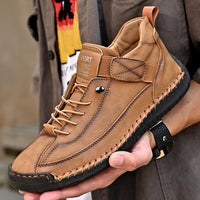 SaneShoppe - Men's Handmade Casual Shoes Low - Top Fashionable Comfortable All - Season Large Size Men's Footwear