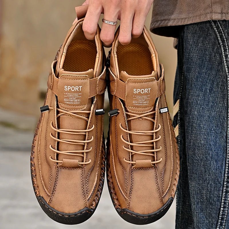 SaneShoppe - Men's Handmade Casual Shoes Low - Top Fashionable Comfortable All - Season Large Size Men's Footwear