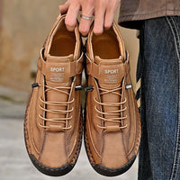 SaneShoppe - Men's Handmade Casual Shoes Low - Top Fashionable Comfortable All - Season Large Size Men's Footwear