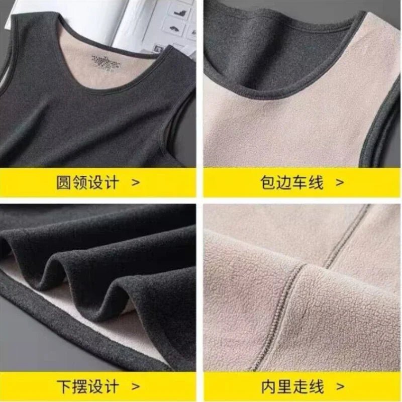 SaneShoppe-Men's Slim Fit Thermal Velvet Base Layer Vest XL-4XL