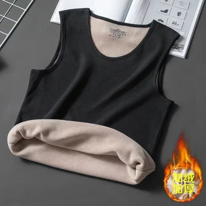 SaneShoppe-Men's Slim Fit Thermal Velvet Base Layer Vest XL-4XL