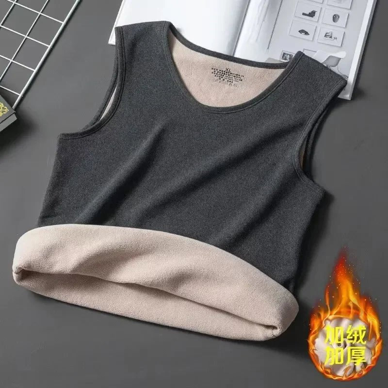 SaneShoppe-Men's Slim Fit Thermal Velvet Base Layer Vest XL-4XL