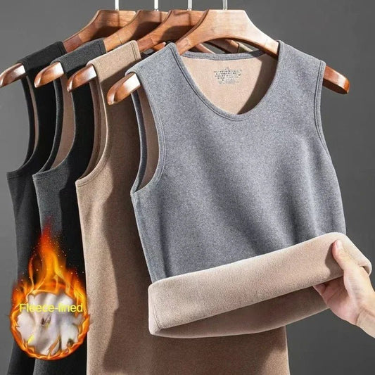 SaneShoppe-Men's Slim Fit Thermal Velvet Base Layer Vest XL-4XL