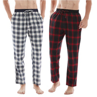 SaneShoppe - Men's Lightweight Cotton Flannel Pyjama Bottoms - Pack of 2