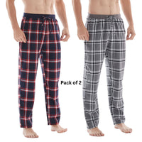 SaneShoppe - Men's Lightweight Cotton Flannel Pyjama Bottoms - Pack of 2