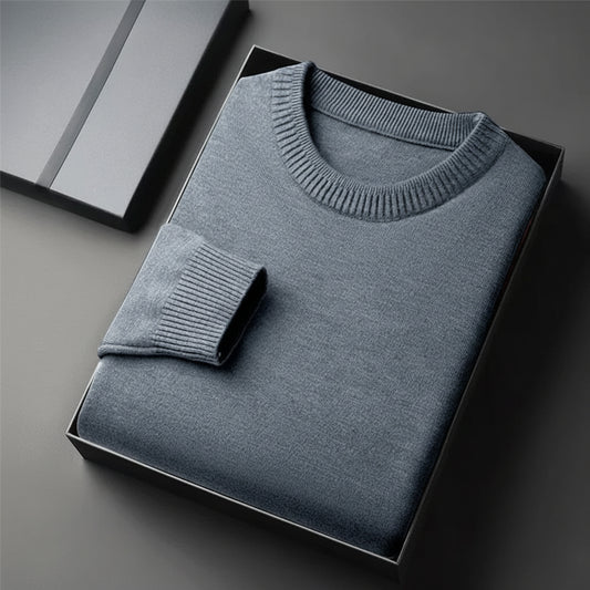 SaneShoppe-Men's Classic Crewneck Knit Pullover Sweater, Lightweight Solid Color Soft Casual Sweater