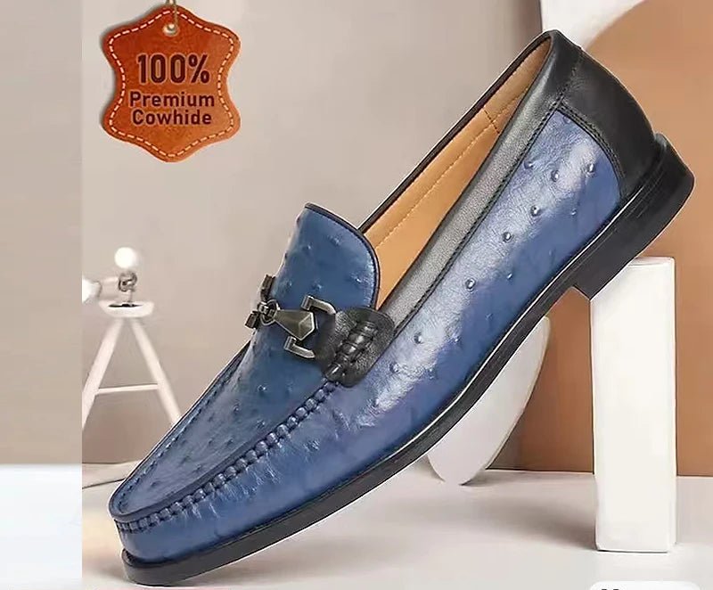 SaneShoppe - Men's Luxury crocodile pattern leather loafers, handmade business dress shoes, slip - on formal office footwear for men, Brown