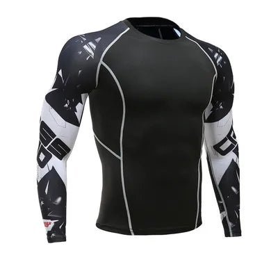 SaneShoppe - Men's Motorcycle Jersey Sets Quick Dry Compression Sport Bodybuilding T-Shirt Underwear Suit for Fitness