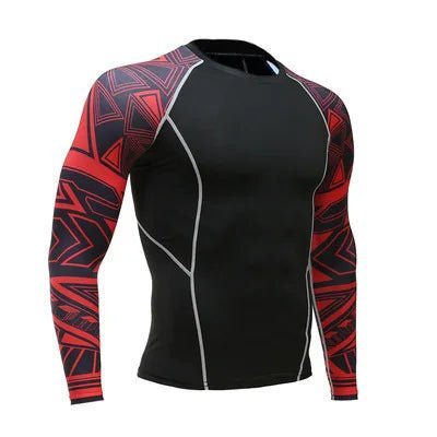 SaneShoppe - Men's Motorcycle Jersey Sets Quick Dry Compression Sport Bodybuilding T-Shirt Underwear Suit for Fitness