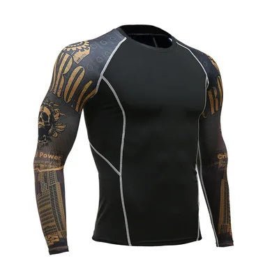 SaneShoppe - Men's Motorcycle Jersey Sets Quick Dry Compression Sport Bodybuilding T-Shirt Underwear Suit for Fitness