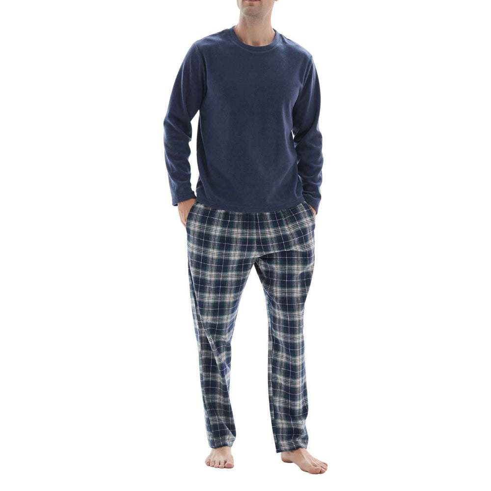 Men's Thermal Fleece Pyjama Set with Cotton Bottoms, Sizes M-XXL