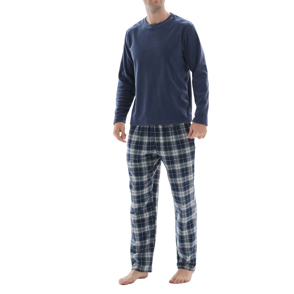 Men's Thermal Fleece Pyjama Set with Cotton Bottoms, Sizes M-XXL