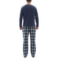 SaneShoppe - Men's Navy Fleece Lounge Set with Cotton Bottoms
