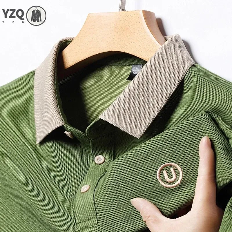 SaneShoppe - Men's New 2024 Embroidered Cotton POLO Shirt Casual Breathable Short - Sleeved Comfortable Fashion Top for Summer