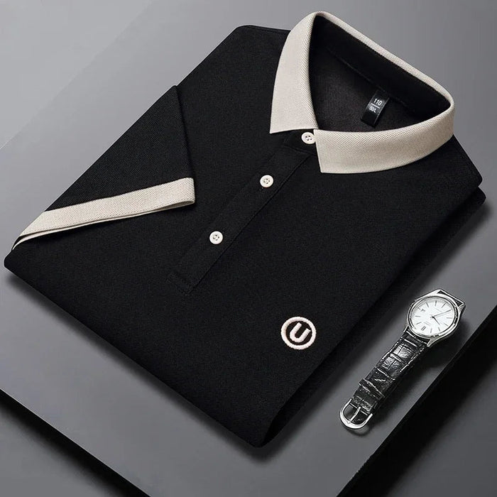 SaneShoppe-Men's 2026 Embroidered Cotton Polo Shirt Casual Comfortable Short-Sleeved Top