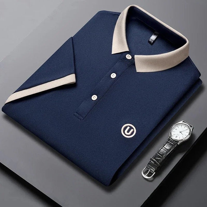 SaneShoppe-Men's 2026 Embroidered Cotton Polo Shirt Casual Comfortable Short-Sleeved Top