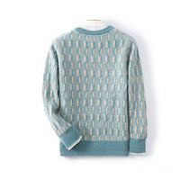 SaneShoppe - Men's New Pullover O - neck Sweater Casual Knitted Long sleeved 100% Pure Wool Men's Sweater Comfortable and Warm WOTEEWS brand