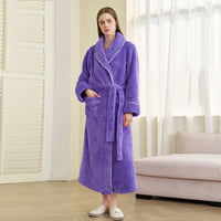 SaneShoppe-Men's Oversized Coral Fleece Bathrobe – Flannel Kimono Robe for Couples