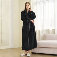 SaneShoppe-Men's Oversized Coral Fleece Bathrobe – Flannel Kimono Robe for Couples