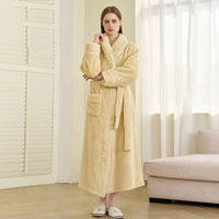 SaneShoppe-Men's Oversized Coral Fleece Bathrobe – Flannel Kimono Robe for Couples