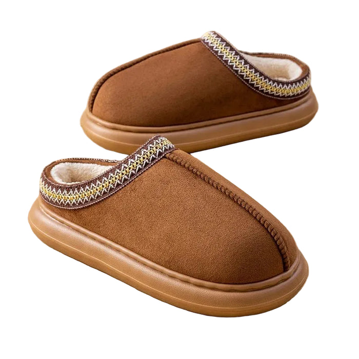 SaneShoppe-Cozy Men's Plush Slippers with Fleece Lining and Non-Slip Sole for Indoor/Outdoor Use