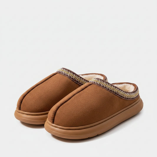 SaneShoppe-Cozy Men's Plush Slippers with Fleece Lining and Non-Slip Sole for Indoor/Outdoor Use