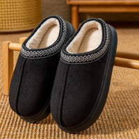 SaneShoppe - Men's Plush Fleece Lined Slippers Winter Warm House Shoes with Thick EVA Sole for Indoor/Outdoor Use Cozy Non - Slip Home Footwear