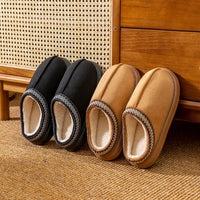 SaneShoppe - Men's Plush Fleece Lined Slippers Winter Warm House Shoes with Thick EVA Sole for Indoor/Outdoor Use Cozy Non - Slip Home Footwear