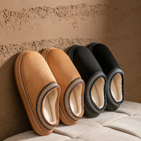 SaneShoppe - Men's Plush Slippers for Winter Thick Fuzzy Indoor House Shoes with Lightweight EVA Sole, Cozy Warm Slippers for Fall and Winter