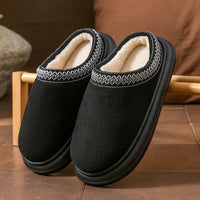 SaneShoppe - Men's Plush Slippers for Winter Thick Fuzzy Indoor House Shoes with Lightweight EVA Sole, Cozy Warm Slippers for Fall and Winter