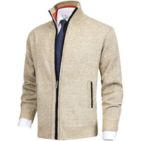 SaneShoppe - Men's Solid Sweater Stand Up Collar Fashion Cardigan Knitwear Jacket for Men