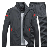 SaneShoppe - Men's Sportswear Autumn 2 Piece Sets Sports Suit men Jacket+Pant Sweatsuit Male Jogging basketball TrainingTracksuit clothing