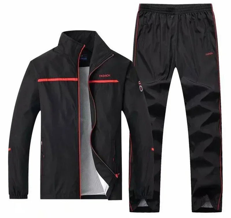 SaneShoppe - Men's Sportswear Autumn 2 Piece Sets Sports Suit men Jacket+Pant Sweatsuit Male Jogging basketball TrainingTracksuit clothing