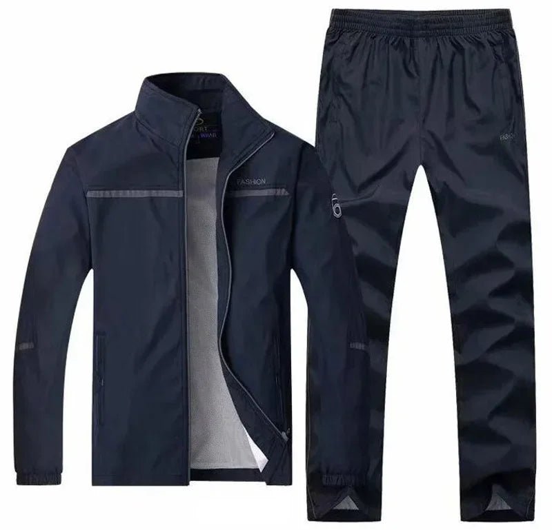 SaneShoppe - Men's Sportswear Autumn 2 Piece Sets Sports Suit men Jacket+Pant Sweatsuit Male Jogging basketball TrainingTracksuit clothing