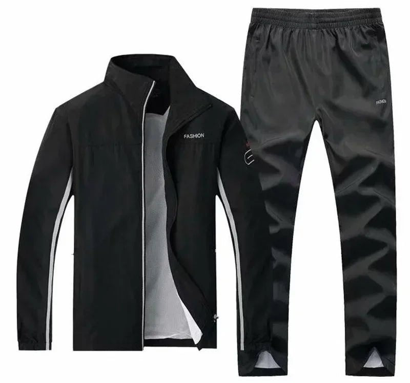 SaneShoppe - Men's Sportswear Autumn 2 Piece Sets Sports Suit men Jacket+Pant Sweatsuit Male Jogging basketball TrainingTracksuit clothing