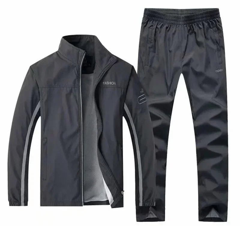 SaneShoppe - Men's Sportswear Autumn 2 Piece Sets Sports Suit men Jacket+Pant Sweatsuit Male Jogging basketball TrainingTracksuit clothing