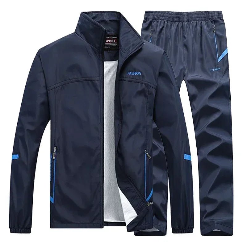 SaneShoppe - Men's Sportswear Autumn 2 Piece Sets Sports Suit men Jacket+Pant Sweatsuit Male Jogging basketball TrainingTracksuit clothing