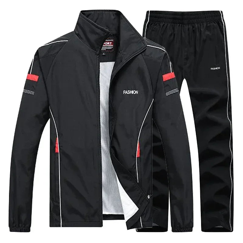 SaneShoppe - Men's Sportswear Autumn 2 Piece Sets Sports Suit men Jacket+Pant Sweatsuit Male Jogging basketball TrainingTracksuit clothing