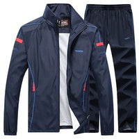 SaneShoppe - Men's Sportswear Autumn 2 Piece Sets Sports Suit men Jacket+Pant Sweatsuit Male Jogging basketball TrainingTracksuit clothing