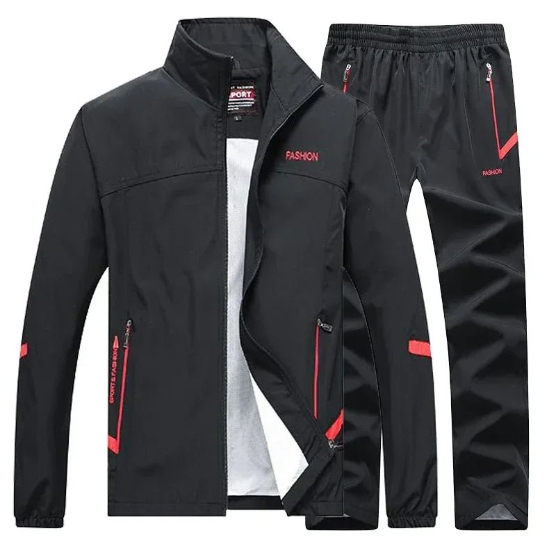 SaneShoppe - Men's Sportswear Autumn 2 Piece Sets Sports Suit men Jacket+Pant Sweatsuit Male Jogging basketball TrainingTracksuit clothing