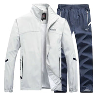 SaneShoppe - Men's Sportswear Autumn 2 Piece Sets Sports Suit men Jacket+Pant Sweatsuit Male Jogging basketball TrainingTracksuit clothing