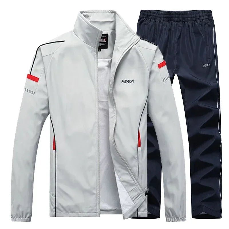 SaneShoppe - Men's Sportswear Autumn 2 Piece Sets Sports Suit men Jacket+Pant Sweatsuit Male Jogging basketball TrainingTracksuit clothing