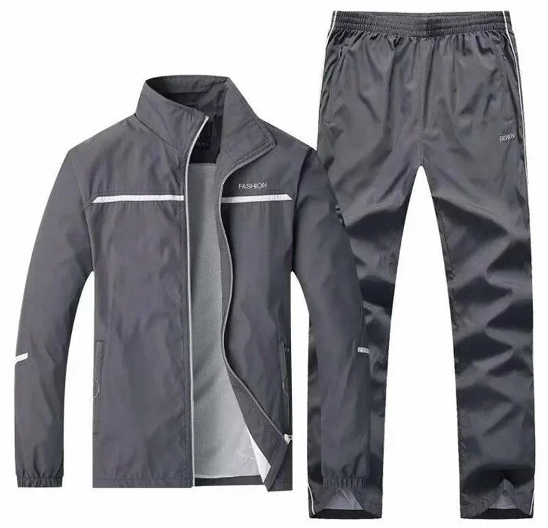 SaneShoppe - Men's Sportswear Autumn 2 Piece Sets Sports Suit men Jacket+Pant Sweatsuit Male Jogging basketball TrainingTracksuit clothing
