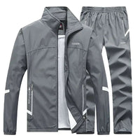 SaneShoppe - Men's Sportswear Autumn 2 Piece Sets Sports Suit men Jacket+Pant Sweatsuit Male Jogging basketball TrainingTracksuit clothing