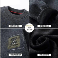 SaneShoppe - Men's Sweatercoat Autumn Winter O - Neck Knit Letter Plush Fleece Lined Warm Wool Pullover Sweater Men Bottoming Pullovers Jumper