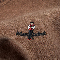 SaneShoppe - men's thicken autumn winter high - end sweater round neck embroidery knit keep warm pullover fashion best seller man clothes tops